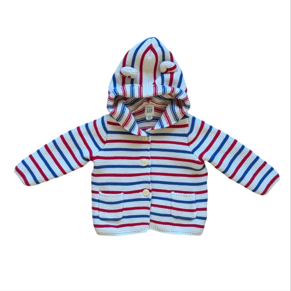 babyGAP Americana Bear Garter Sweater - Size 6-12M